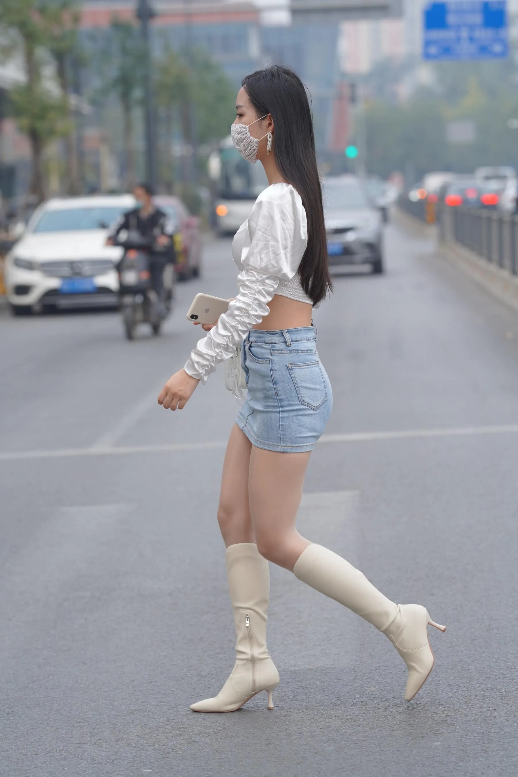 魔镜街拍 NO.170 凯恩街拍摄影-牛仔裙小姐姐 [304P]插图6